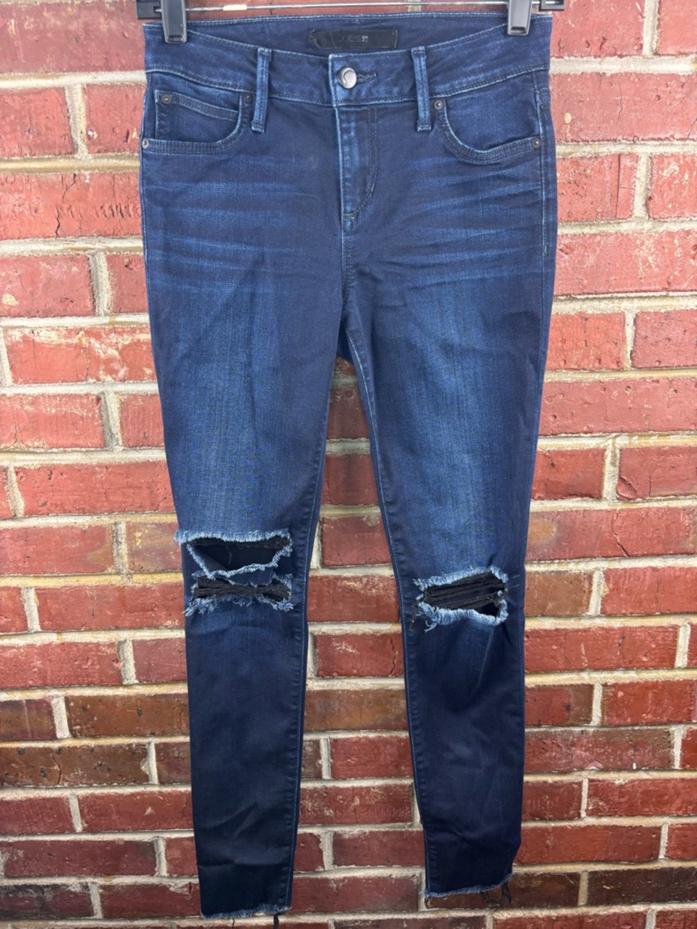 Joe's Flawless The Icon Mid Rise Skinny Ankle Sz25 Raw Hem Dark Wash